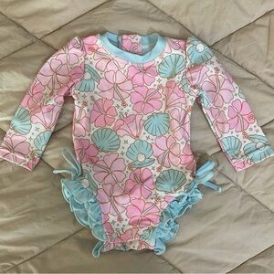 Caden Lane Pink and Blue Kids Swim Rashguard